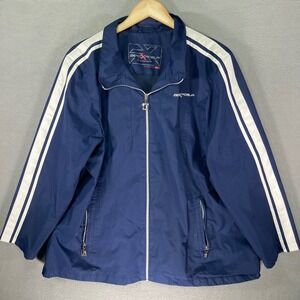 ZeroXposur Track Jacket Mens Navy Blue Full Zip Striped Sleeve Lined Windbreaker